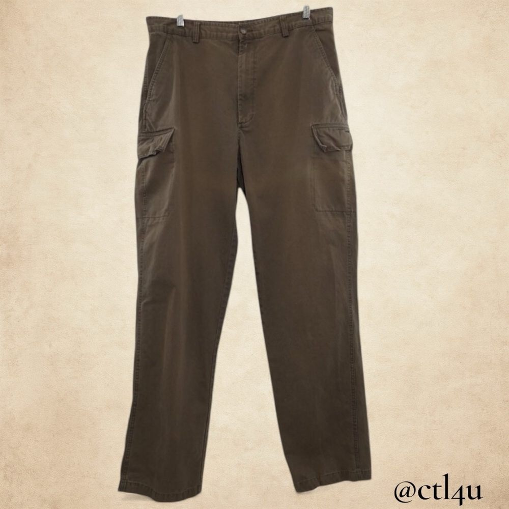 Halogen Brown Chino Cargo Pants Men’s 38x33 Utility Core Workwear Straight Leg